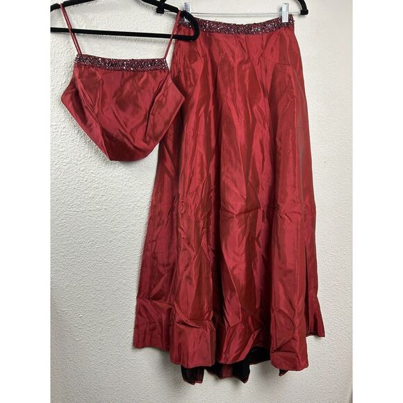 Jessica Mcclintock Y2k Millennium 2000 Burgundy Iridescent 2 Piece Gown Size 4 Jessica Mcclintock Y2k Millennium 2000 Burgundy Iridescent 2 Piece Gown Size 4
